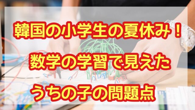 実録 韓国の小学生の夏休み21小学生の体験学習レビュー紹介も実録韓国の子育て 教育ひーりんぐまっぷ